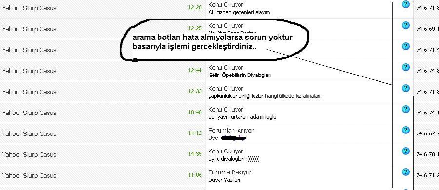 arama index botlarını kayıtlı üye yapın member bots