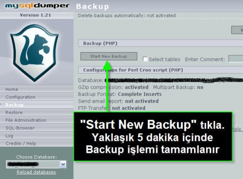 MySQL Dumper İle MYSQL Yedeklemek