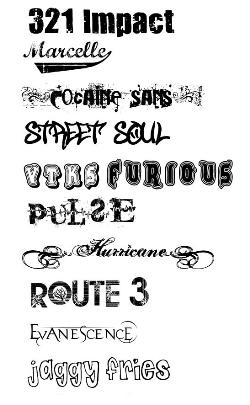 40 adet süslü fonts