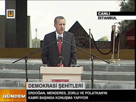 Erdoğan Menderes'in kabrinde CANLI İZLE 