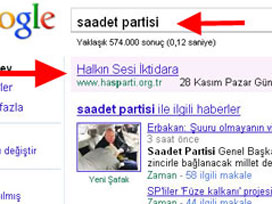 HAS Parti'nin google'daki uyanıklığı 