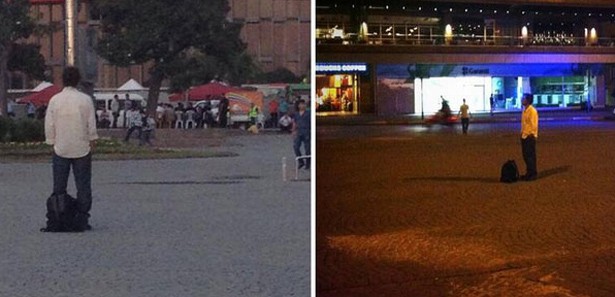 Herkes Taksim'deki 'duran adamı' konuşuyor! 