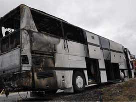 Mercedes otobüs yine çıra gibi yandı 