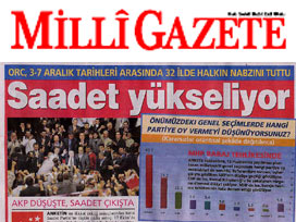 SP'nin oy katladığı Milli Gazete'deki seçim anketi 