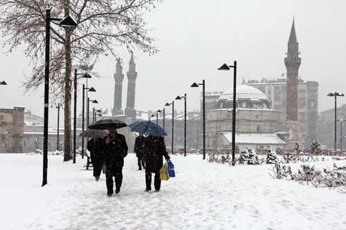 Sivas'ta kar yağışı /