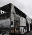 Konya'da turist taşıyan otobüs yandı